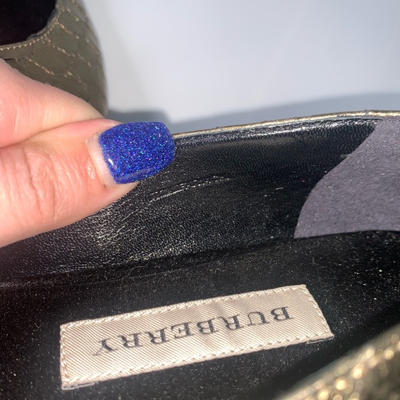 burberry burmese python skin metallic flats 39.5 new - Picture 9 of 12